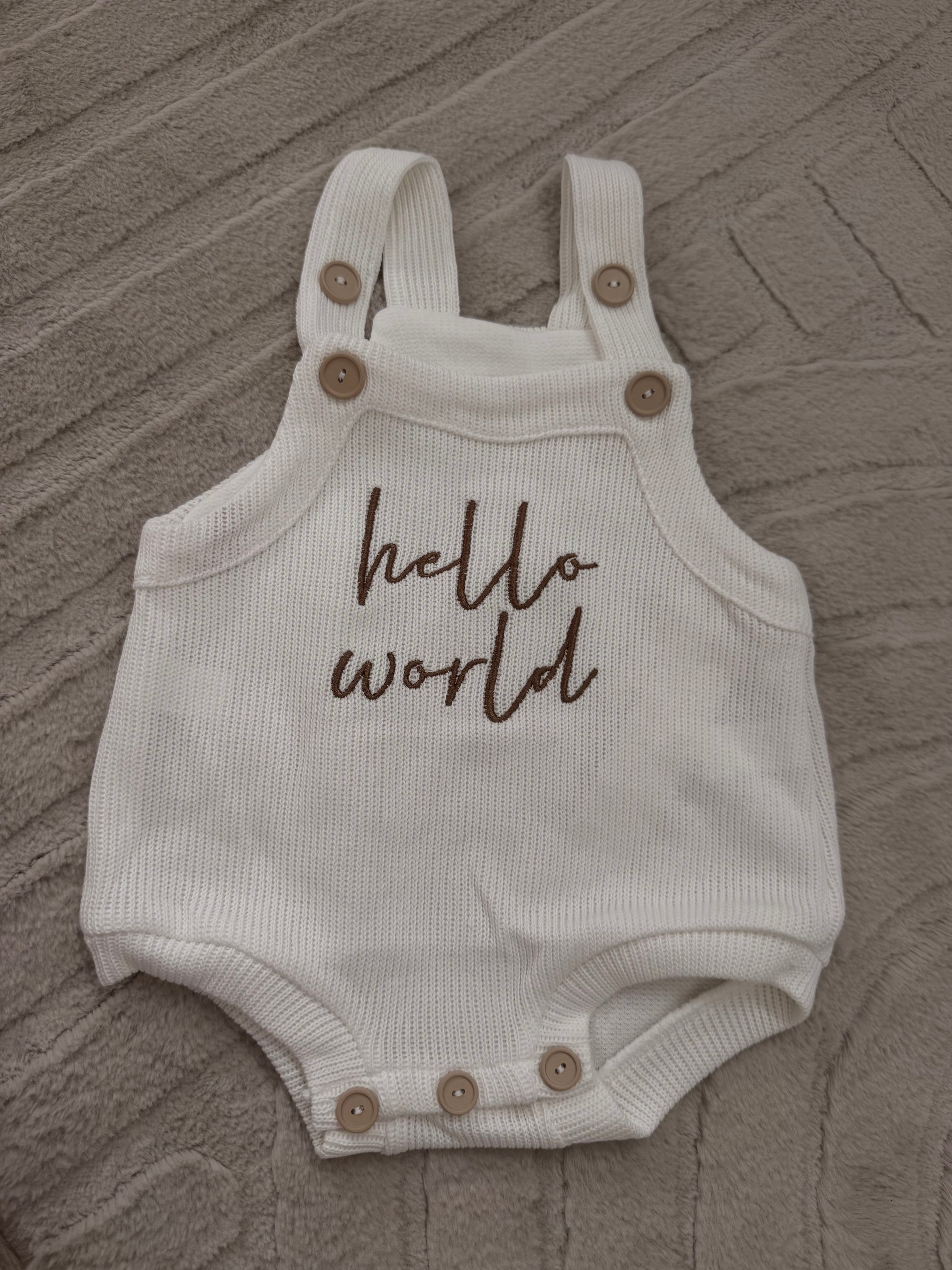 Hello World Knit Romper
